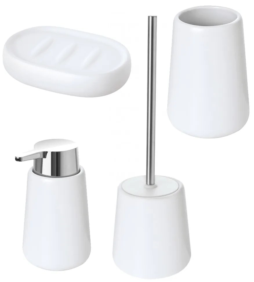 Set 4 Accessori D'Appoggio Feridras "Sidney" Bianco