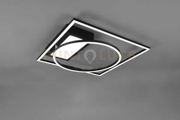 Downey plafoniera led 33w 4600lm, 2700 - 6500k nera con snodo regol...