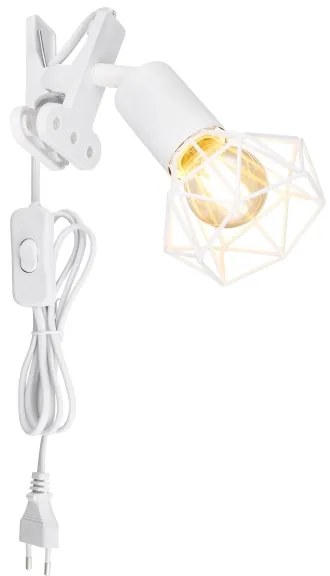 Globo 54802WK - Applique con clip XARA I 1xE14/40W/230V bianco