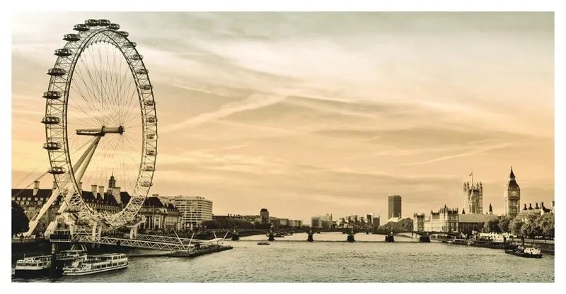 Stampa su tela London eye effetto seppia, multicolore 190 x 90 cm