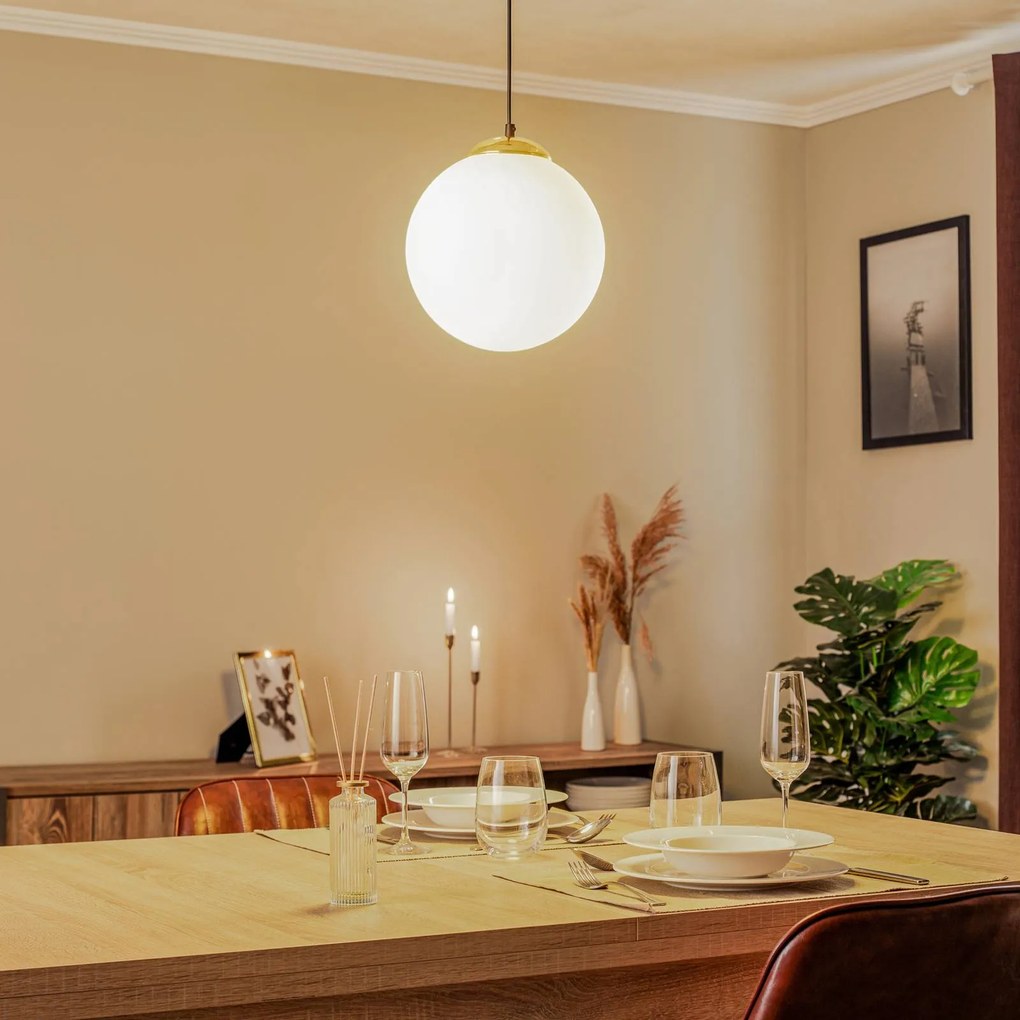 Eko-Light Lampada a sospensione Sparta opal black gold 1 luce