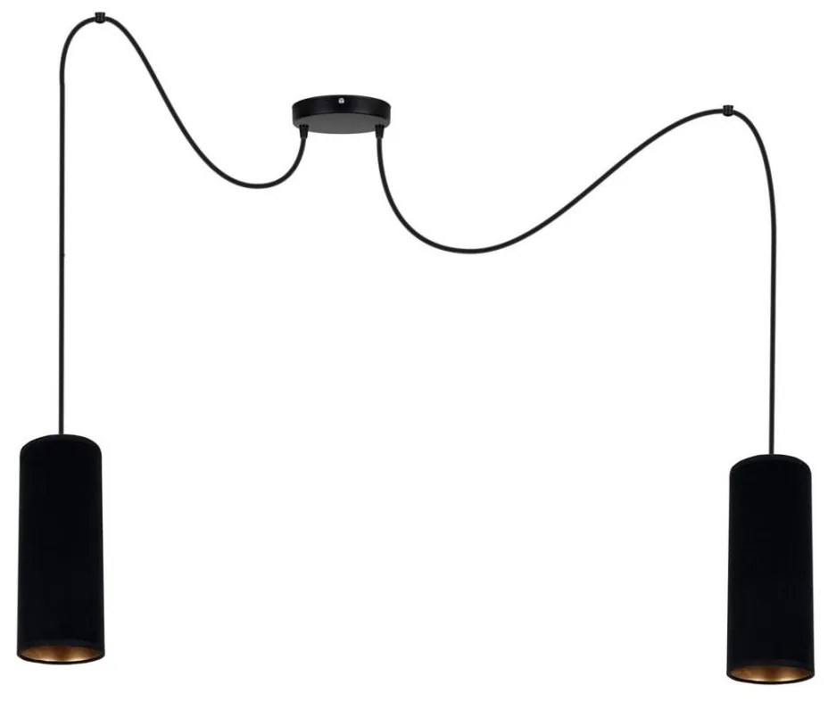 Lampadario a sospensione con filo AVALO 2xE27/60W/230V ragno nero