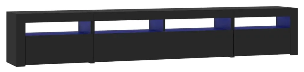Mobile porta tv con luci led nero 240x35x40 cm