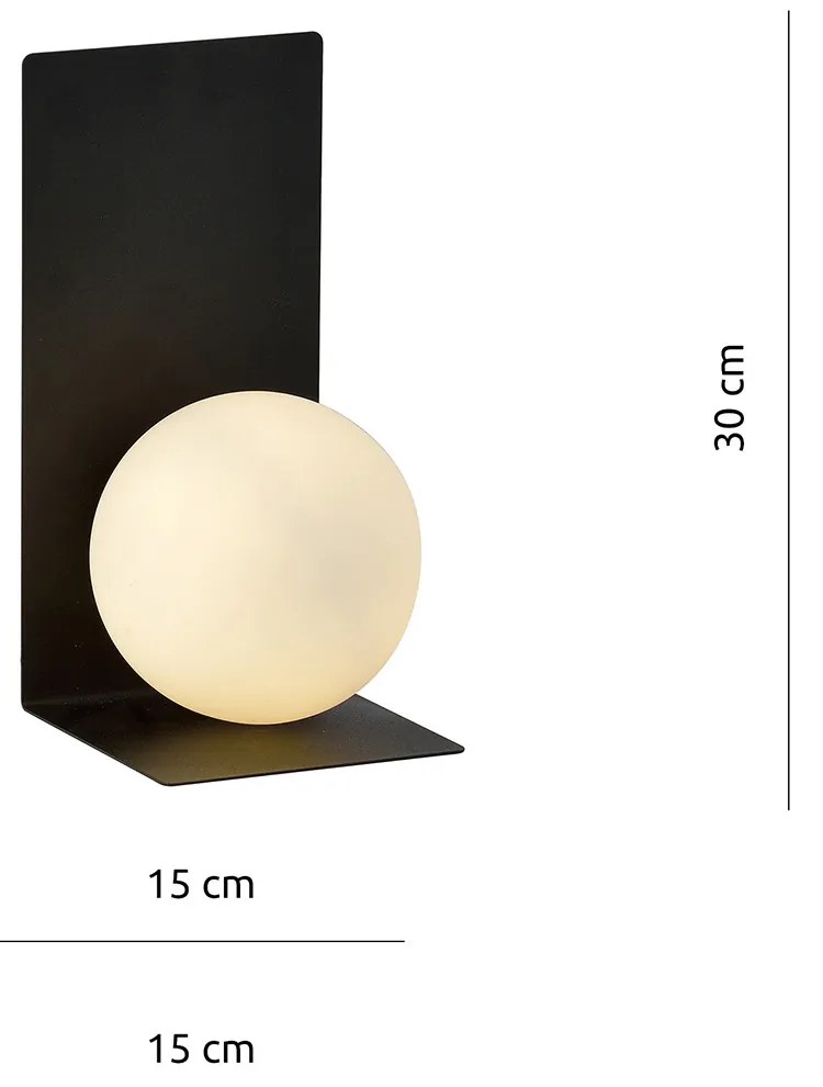 Applique Minimal 1 Luce Indiretta Agni Con Base In Acciaio Nero E Vetro Opale
