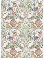 Osborne & Little Tapete Sundara - Linen/ Coral