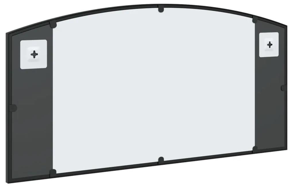 Specchio da Parete Nero 80x40 cm Arco in Ferro
