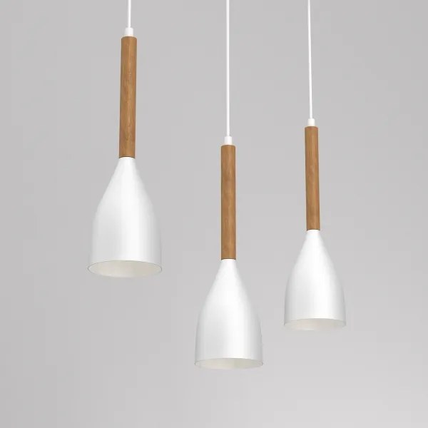 Lampadario su filo MUZA NEW 3xE27/60W/230V bianco