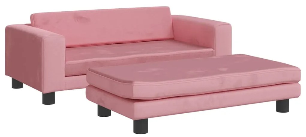 Lettino per cani con estensione rosa 100x50x30 cm in velluto