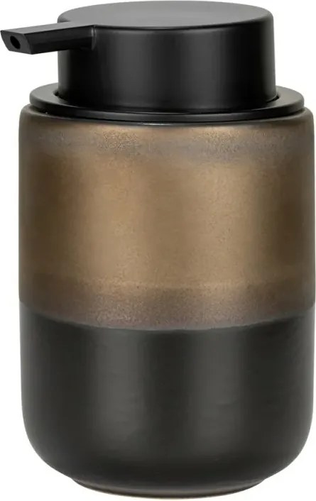 Dispenser sapone nero opaco e bronzo in ceramica Teos