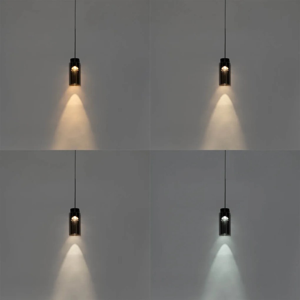 Lampada a sospensione moderna nera per sistema binario monofase con LED incluso - Magnetic Vance