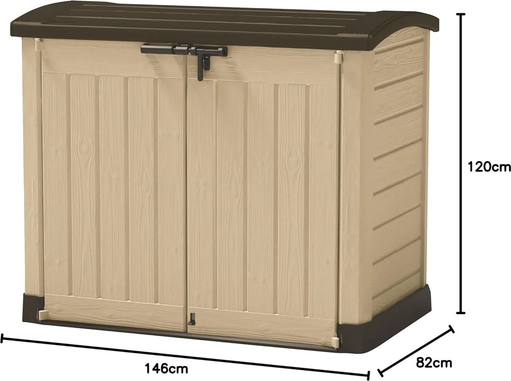 Armadio Porta Attrezzi da Giardino 146x120x82 cm in Resina Keter Store It Out Arc Beige...