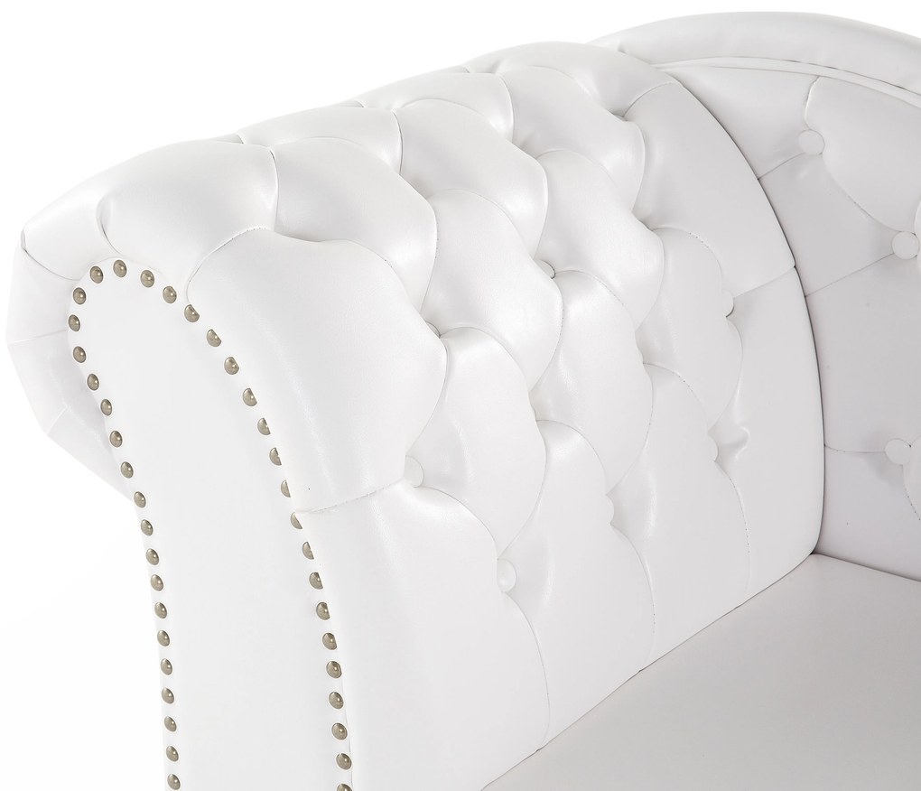 Chaise longue vintage sinistra in pelle sintetica bianca NIMES Beliani