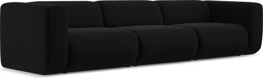 Divano nero con rivestimento in velluto 319 cm Ekahi – Makamii