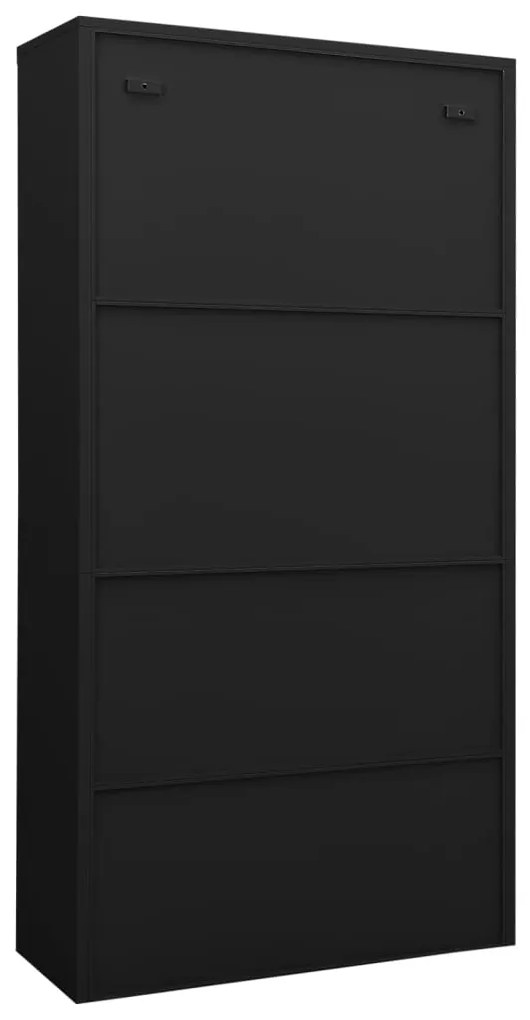 Armadio per ufficio nero 90x40x180 cm in acciaio