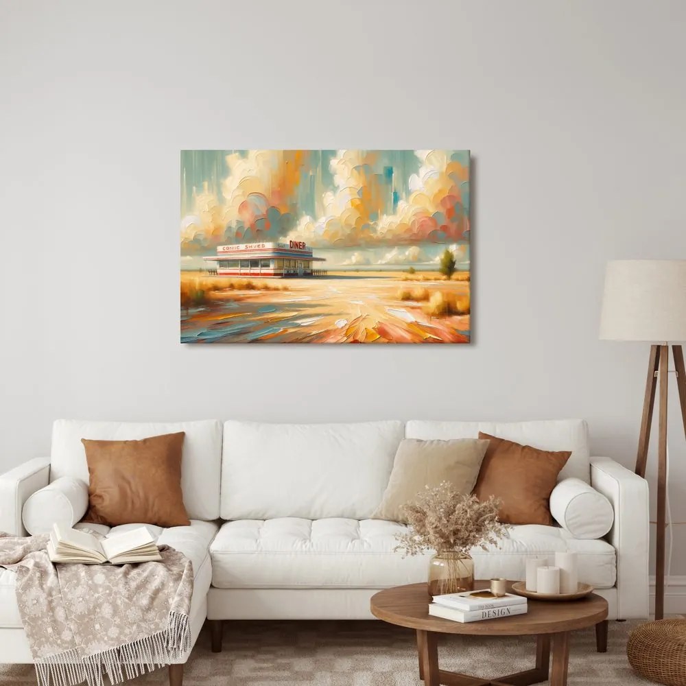 Quadro su tela – Diner solitario sotto il cielo
