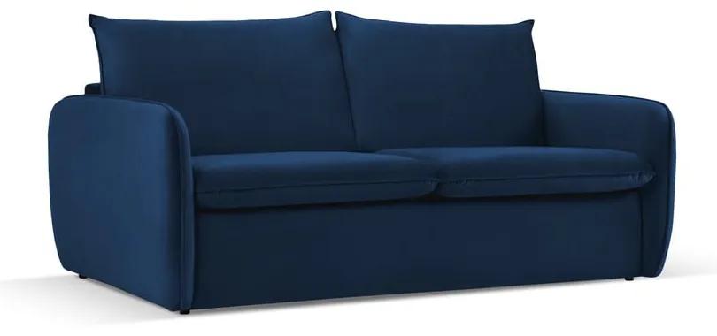 Divano letto in velluto blu scuro 214 cm Vienna - Cosmopolitan Design