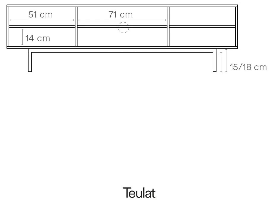 Mobile TV grigio 180x52 cm Sierra - Teulat