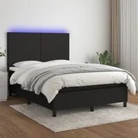 Letto a Molle con Materasso e LED Nero 140x190 cm in Tessutocod mxl 74953