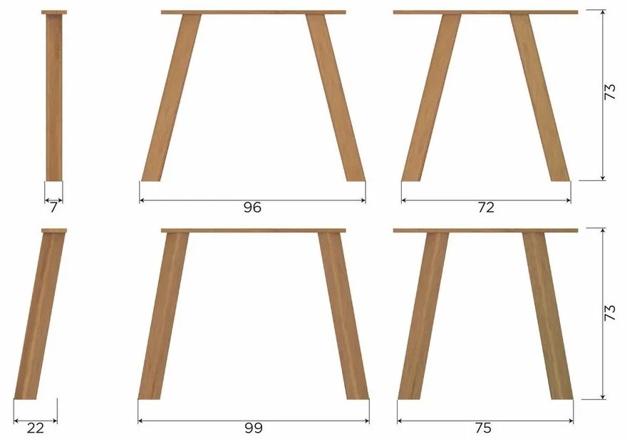 Tavolo da pranzo in rovere massiccio 100x180 cm Tablo – WOOOD