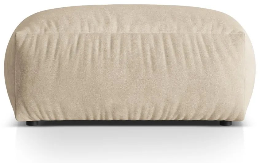 Poggiapiedi componibile beige con rivestimento in velluto Martina – Micadoni