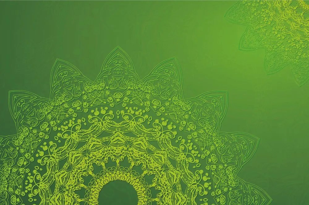Carta da parati – Elementi moderni di Mandala in verde