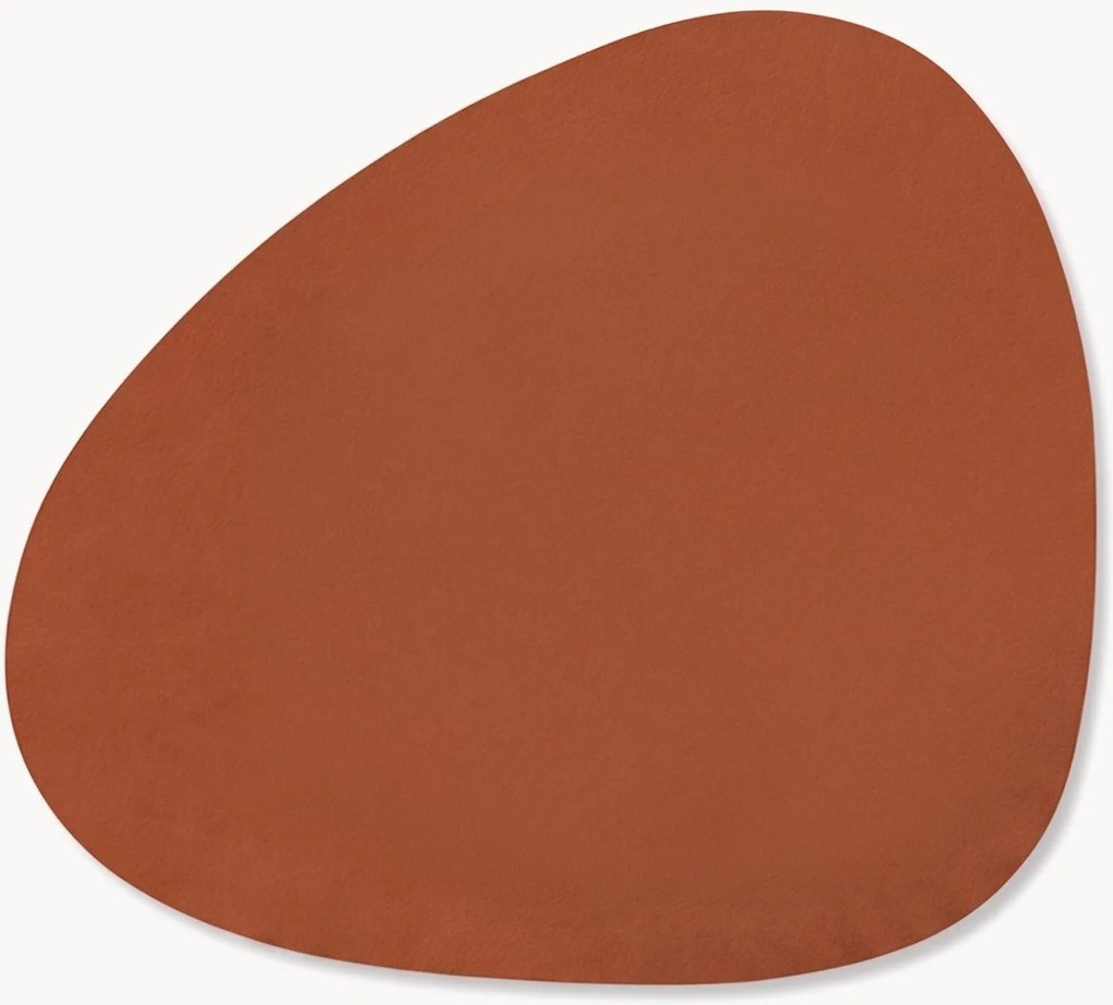 Set di 4 sottobicchieri in pelle fatti a mano dalla forma asimmetrica Curve