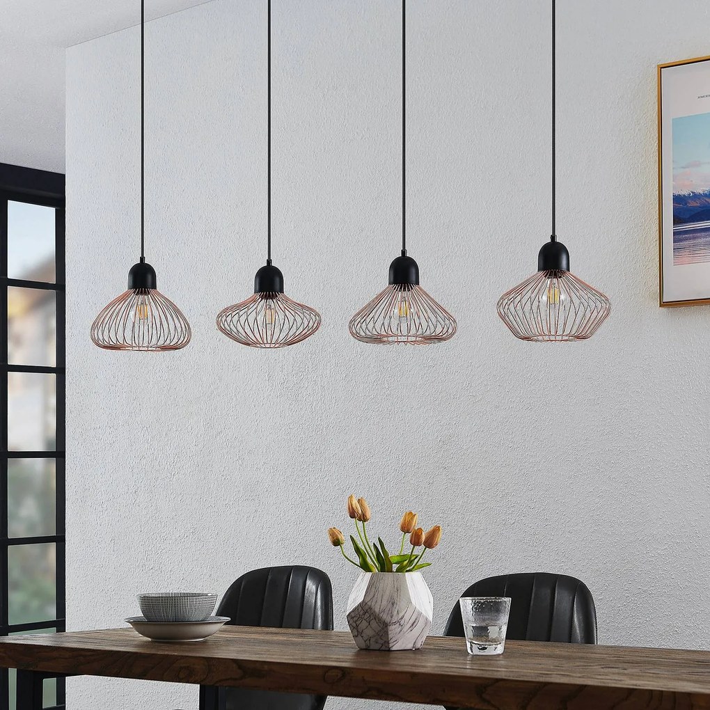 Lampada a sospensione Raelyn Lindby, dimmerabile, Nero, Soggiorno / Sala da pranzo, Metallo, Lampada a sospensione