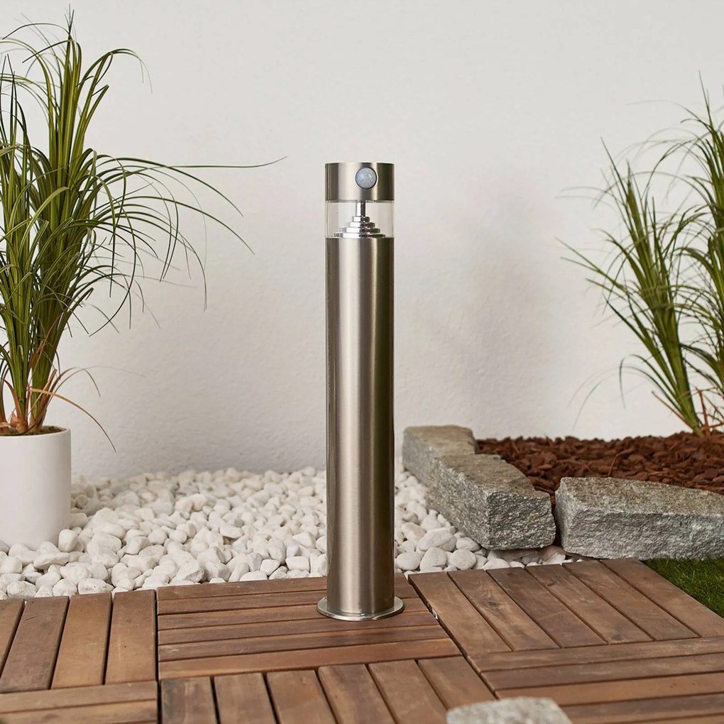 Lindby Kalypso - lampioncino LED solare in acciaio inox