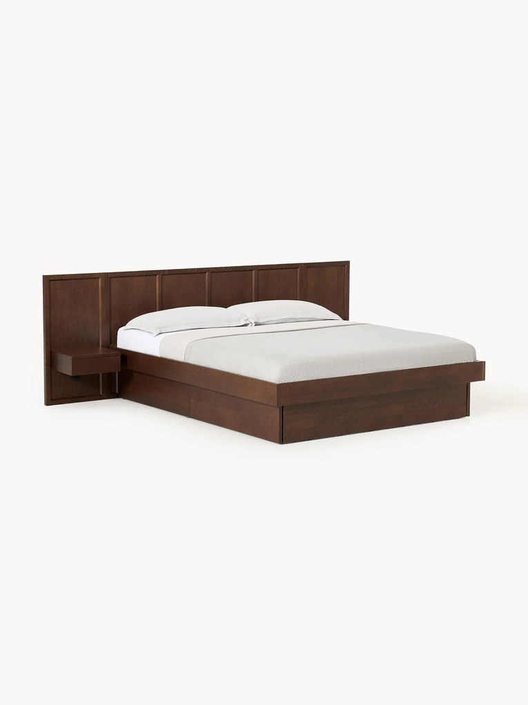 Letto in legno con comodini e testiera Nanto