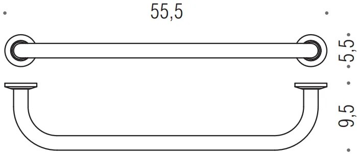 colombo b9721 maniglia di sicurezza 55 cm universale di sostegno per anziani per vasca cromo