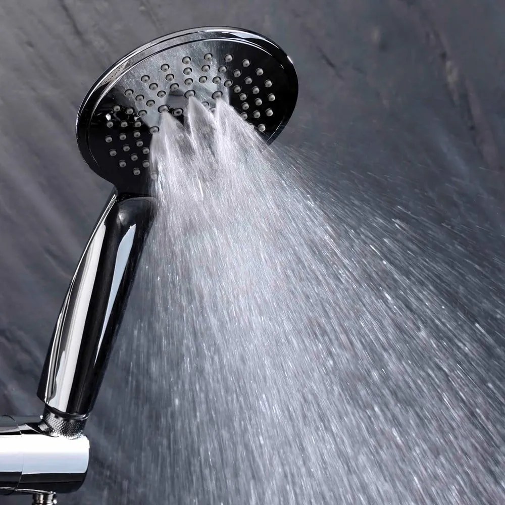 Set per doccia color argento opaco in plastica con doccetta 70 cm Hydro – douceur d'intérieur