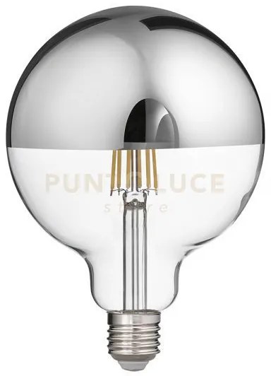 Gla302a- lampadina attacco e27 globo vetro specchiato argento d.12,...