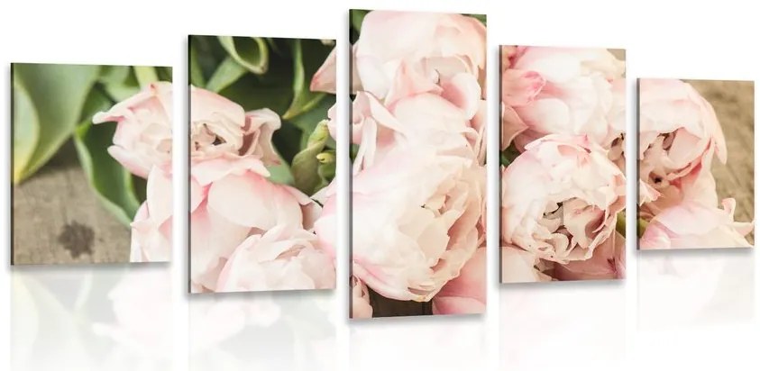 Quadri 5 pezzi – Bouquet romantico
