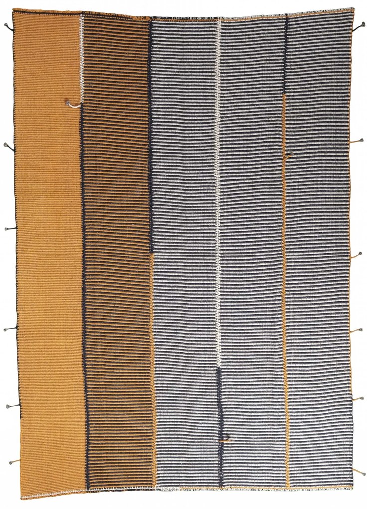 Kilim Tappeto persiano 370x260 Giallo (Iran) Tessuto A Mano