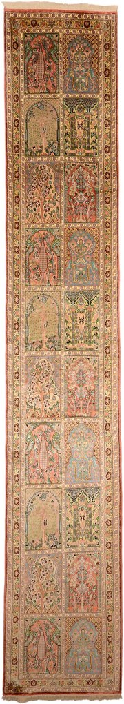 Cashmere Silk Tappeto 470 x 80 (Indian) Annodato A Mano