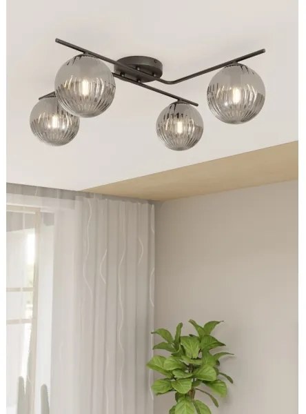 Plafoniera VESPA 4xE14/10W/230V nero/grigio