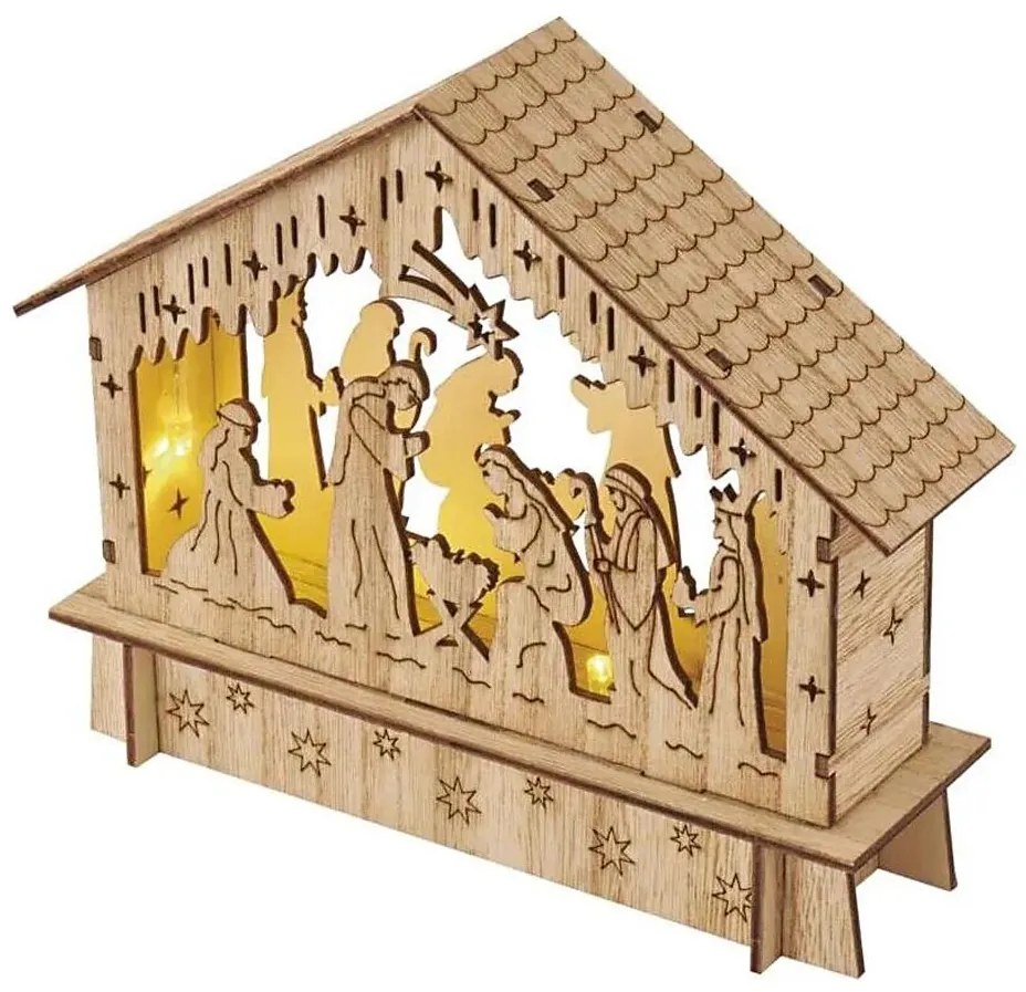 Decorazione natalizia LED 6xLED/2xAA presepe