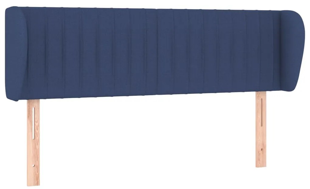 Testiera ad orecchio blu 147x23x78/88cm in tessuto