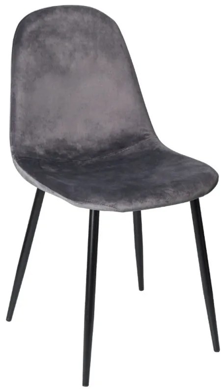 Sedia Teok Black Velluto - Grigio scuro