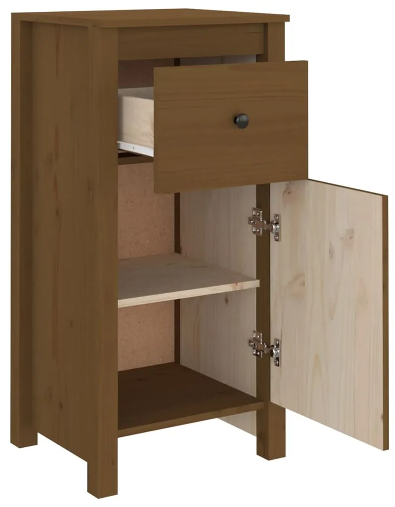 Credenze 2 pz Miele 40x35x80 cm in Legno Massello di Pino