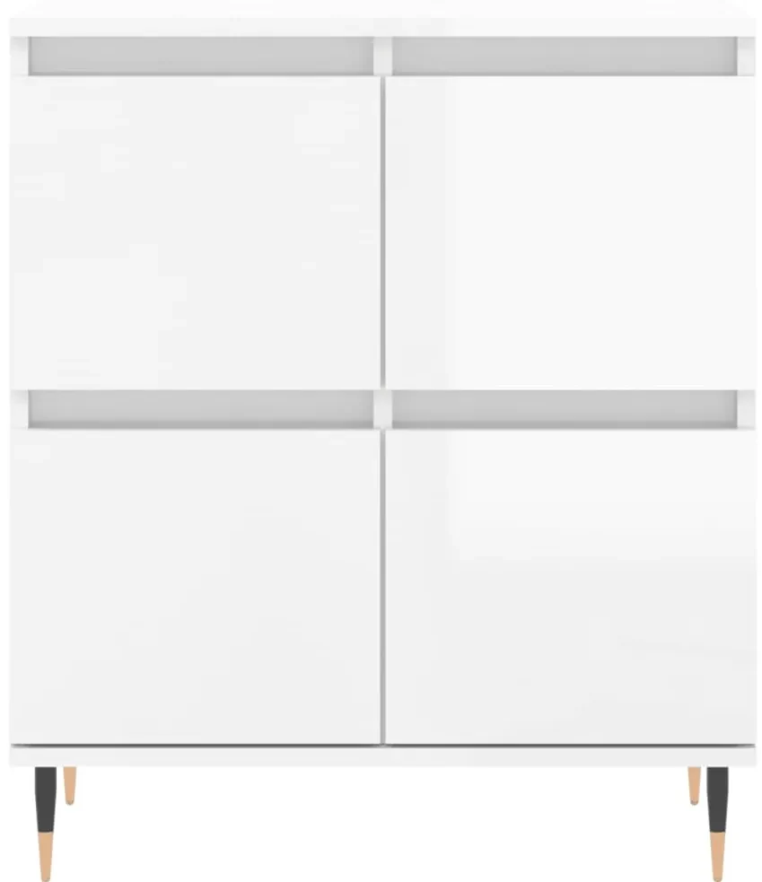 Credenza bianco lucido 60x35x70 cm in legno multistrato