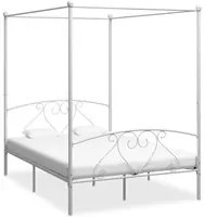 Letto a Baldacchino Bianco in Metallo 140x200 cm cod mxl 49665