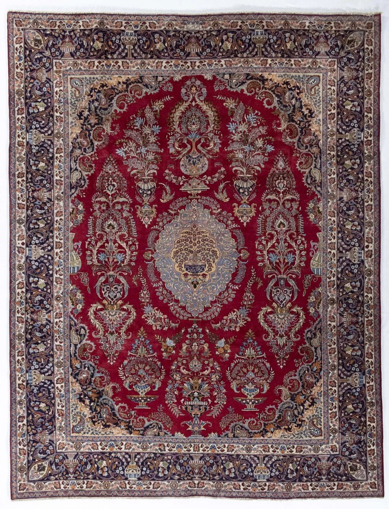 Mashad Tappeto 300x390 Rosso (Iran) Annodato A Mano