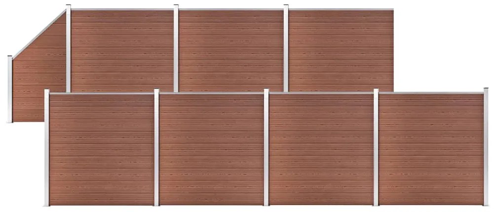 Pannelli Recinzione 7 Quadrati 1 Inclinato 1311x186cm Marrone /