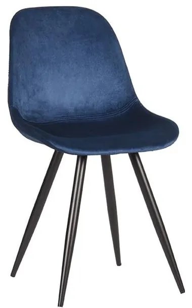 Sedie da pranzo in velluto blu scuro in set di 2 pezzi Capri - LABEL51
