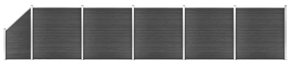 Set Pannelli Di Recinzione İn Wpc 965x(105-186) Cm Nero /