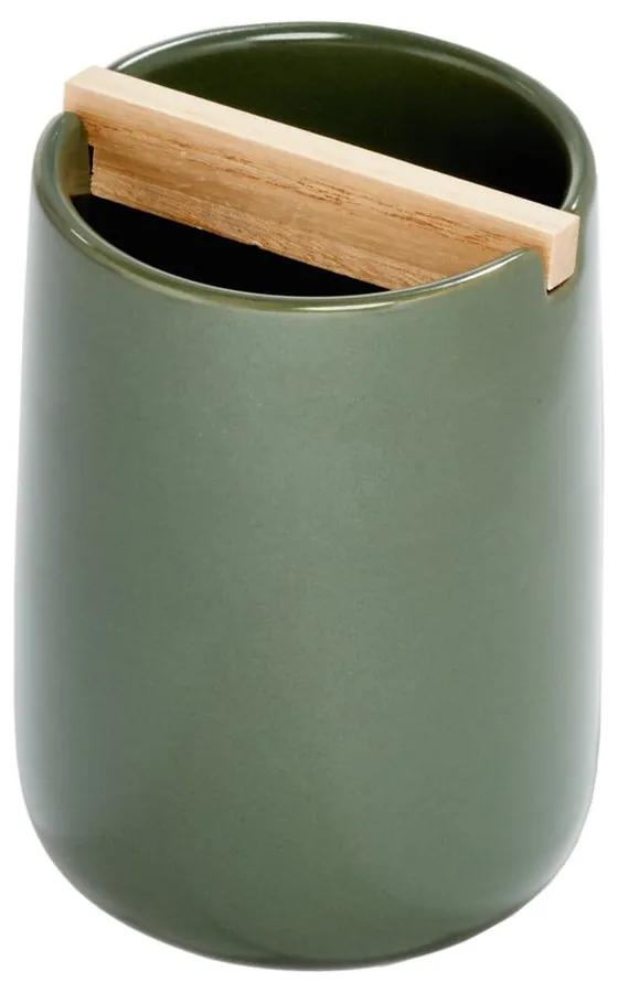 Tazza in ceramica verde per spazzolini da denti Eco Vanity - iDesign