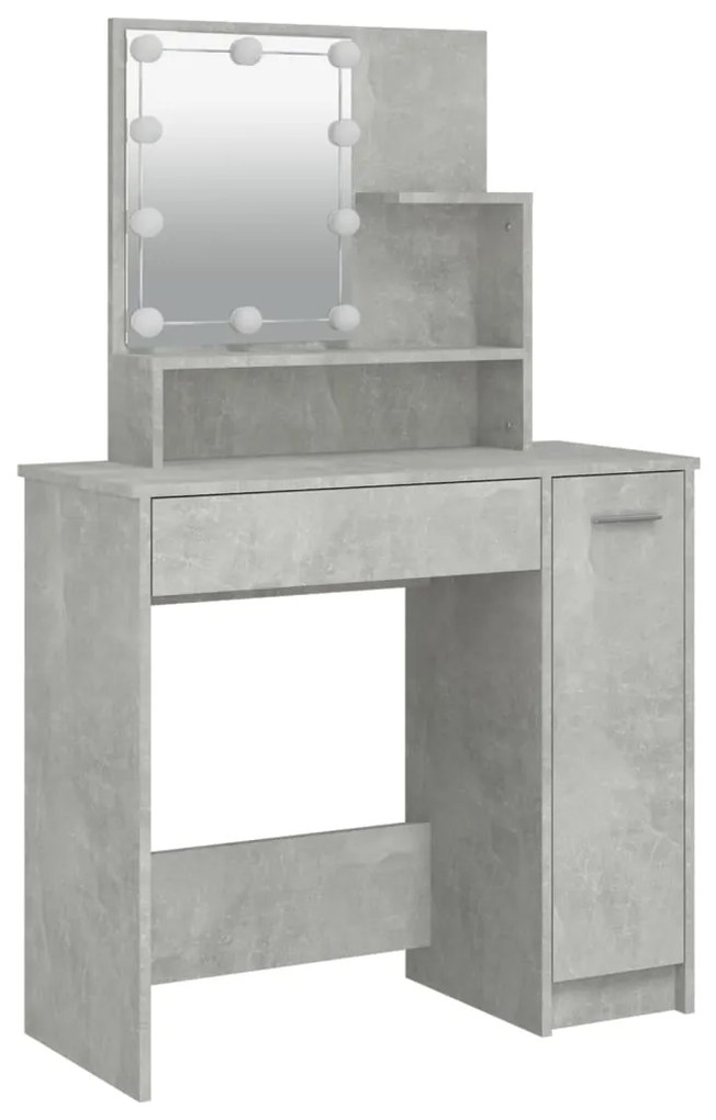 Toeletta con led grigio cemento 86,5x35x136 cm