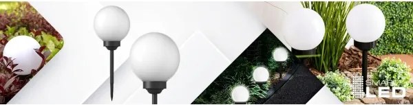 Lampada solare a LED 1,2V 6500K (luce fredda) 200 mAh Ø 20 cm IP44 bianco/nero