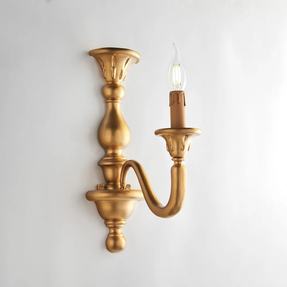 Bonetti Illumina Applique in legno oro antico 1 luce